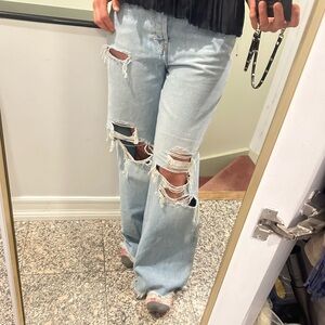 Free People Distressed Baggy Skater Jean Ollie